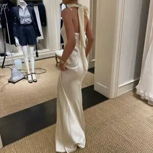 Ralph Lauren Chilton Stretch Satin Evening Dress